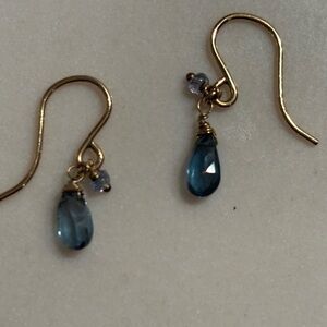 Leah Alexandra Isabel Drop Earrings with Blue Topaz and Iolite Charms